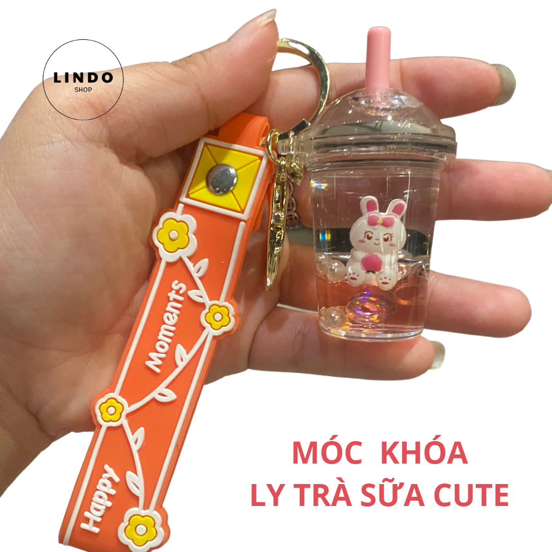 Móc khóa trà sữa cute lindo, quà tặng đáng yêu, móc khóa dễ thương, xinh xắn, treo balo, cặp