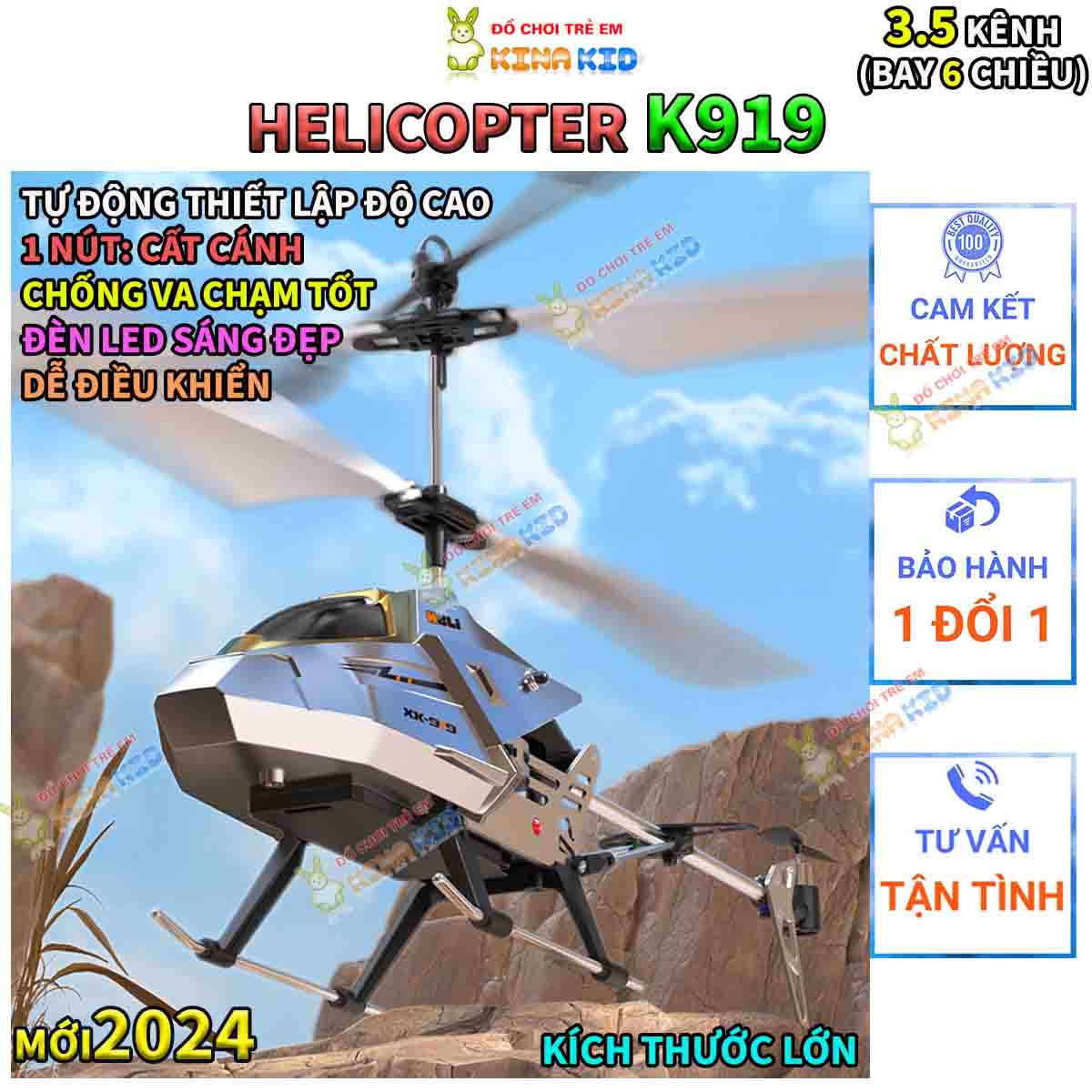 Máy bay trực thăng điều khiển từ xa Helicopter K919, 3.5 kênh