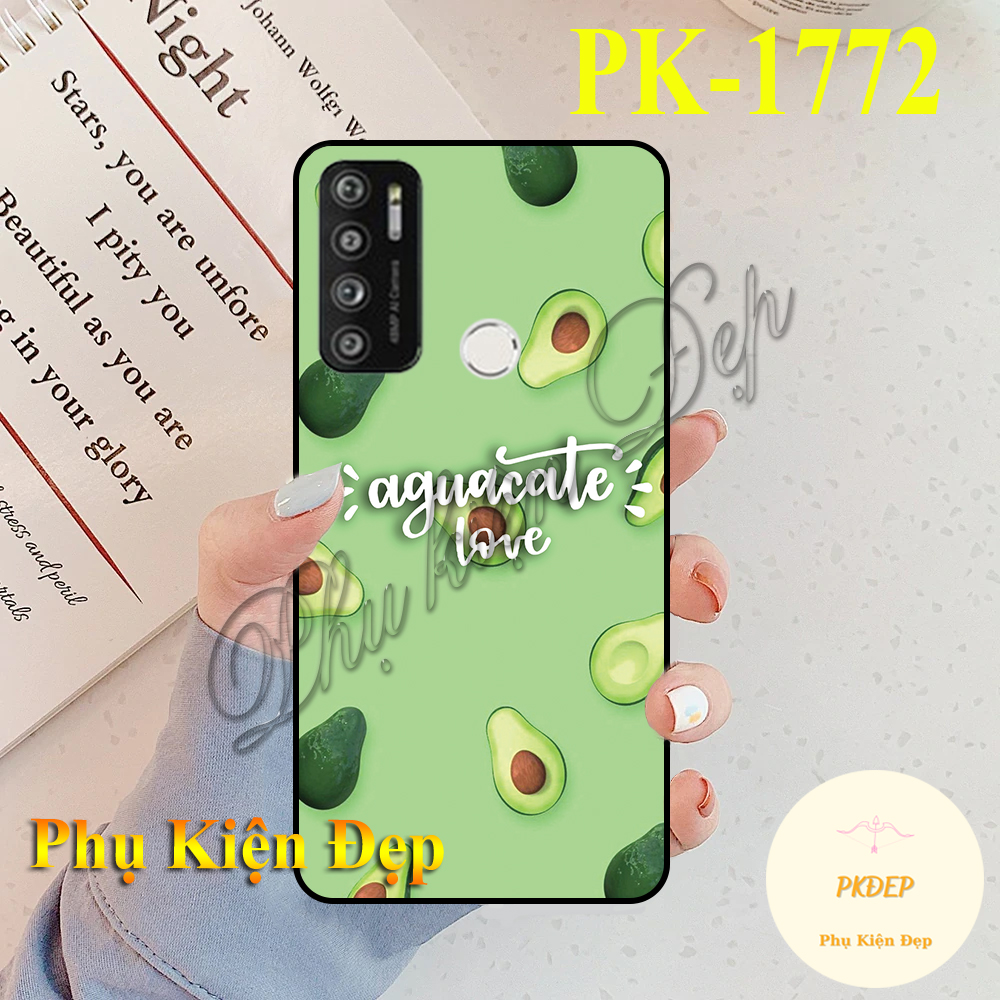 [HCM]Ốp lưng Vsmart Live 4 - Ốp dẻo đen in hình trái bơ so cute