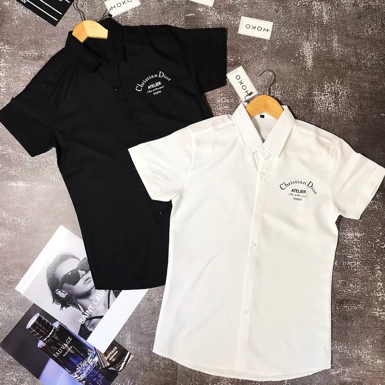 Áo sơ mi Nam Nữ Áo sơ mi tay ngắn Dior