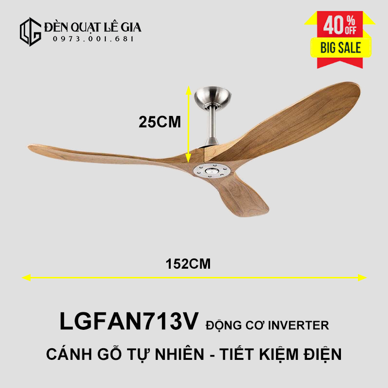 Ceiling Fan Style Indochine Le Gia LGFAN713V