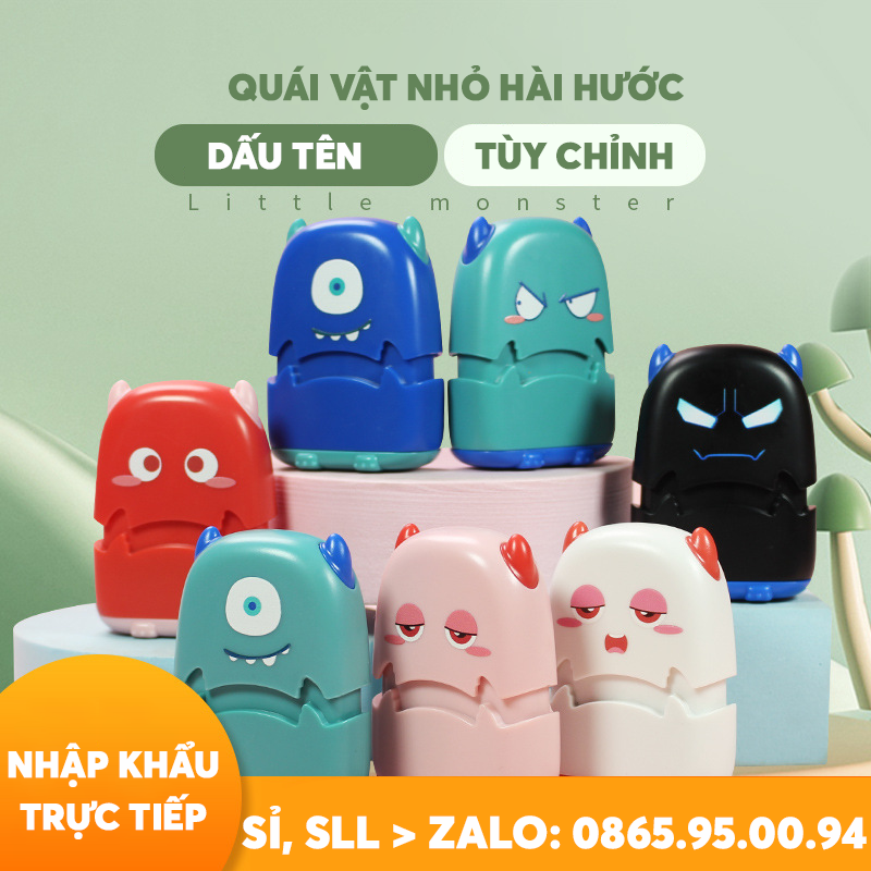 Con dấu in tên hình quoái vật nhỏ