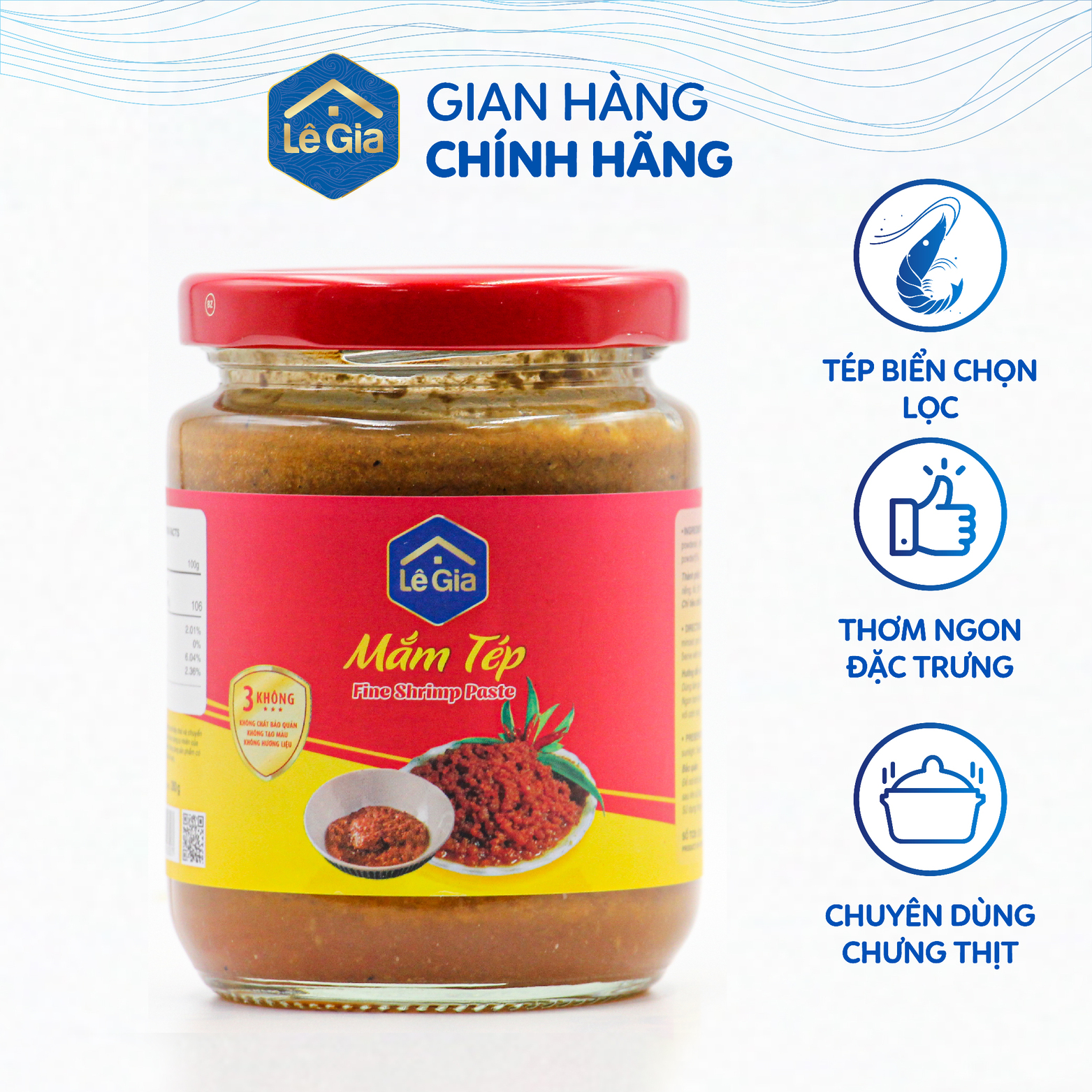 Mắm Tép - Lê Gia hũ thủy tinh 280ml