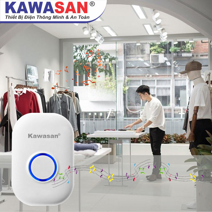 Báo khách không dây hồng ngoại báo khách không dây kawa kw-i287a cảm ứng hồng ngoại phát hiện vật cản độ nhạy cao chuông báo bằng sóng radio chống trộm gia đình văn phòng khách sạn cửa hàng