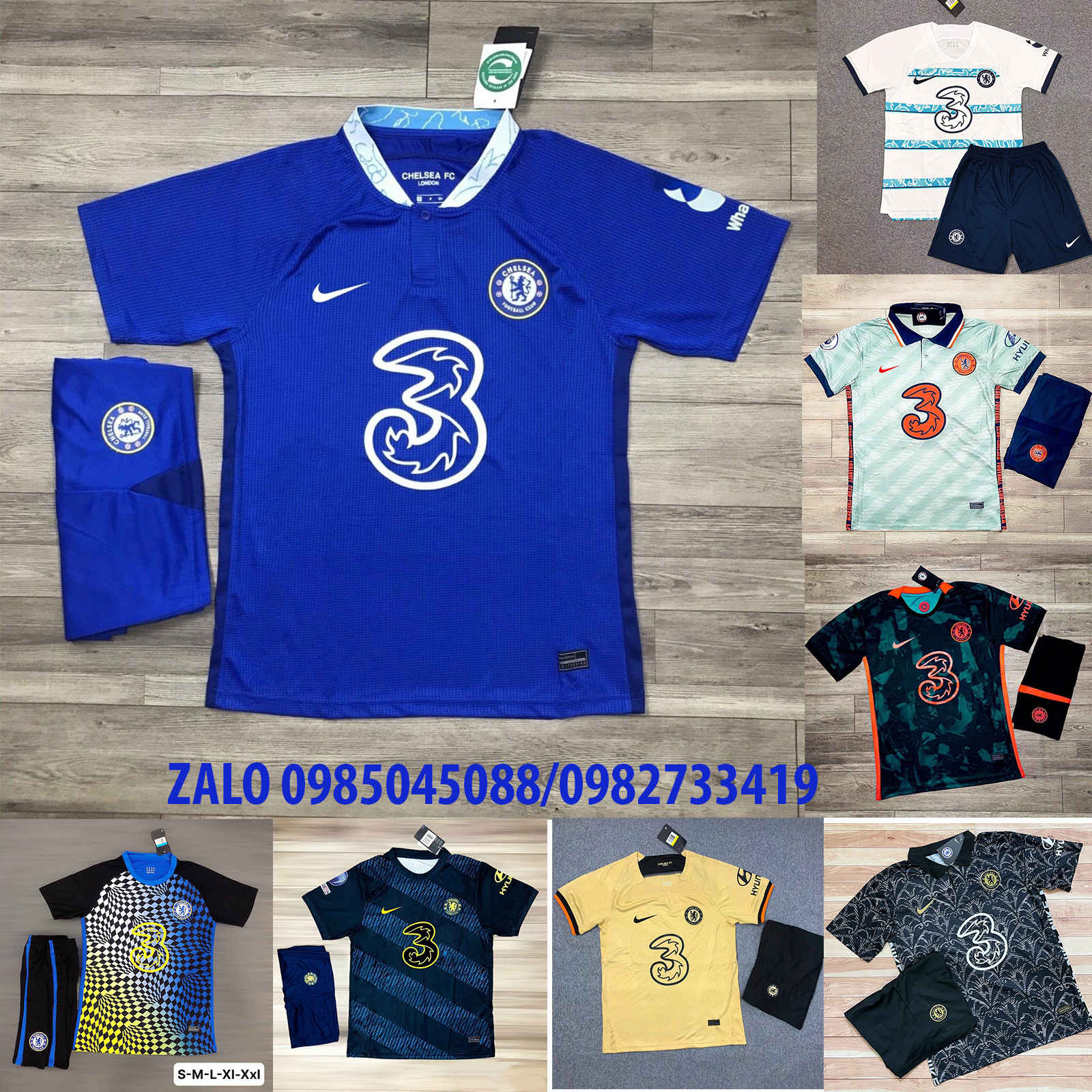 Áo bóng đá - Áo Đá Banh CLB Chelsea -Xanh Mới -2023- Vải thái cao cấp