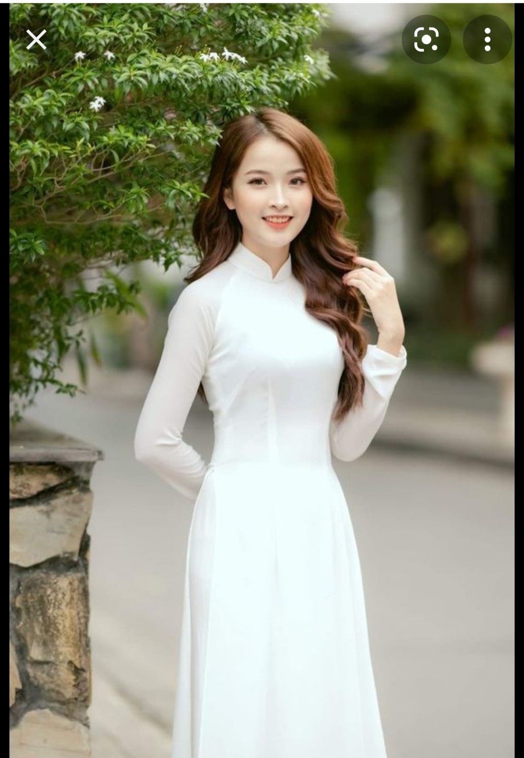 Bộ áo dài trắng học sinh lụa nhật lót trước sau