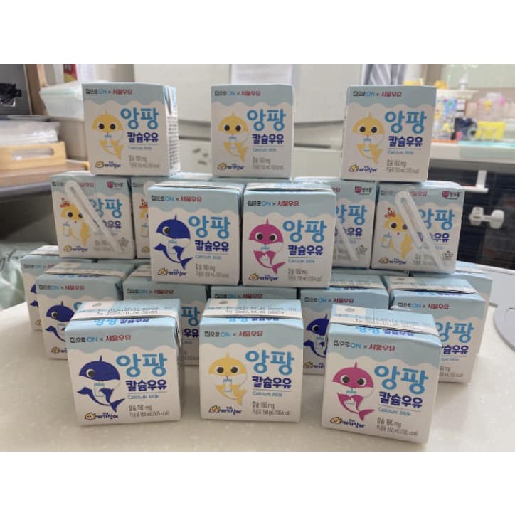 [DATE T10/2023]-Sữa tươi canxi Pinkfong Daesang SEOUL MILK Hàn Quốc, 150ml