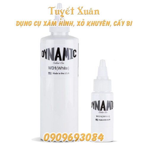 Mực xăm màu trắng dynamic 30ml ,rót lẻ từ chai to - xuân shop