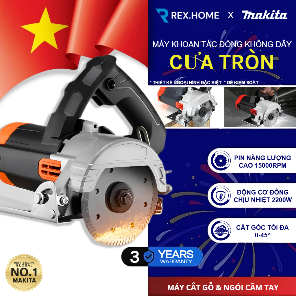 Máy cắt gạch cưa tròn Makita 2200W 4 inch máy cắt gỗ cắt gạch cầm tay,máy cưa gỗ cầm tay