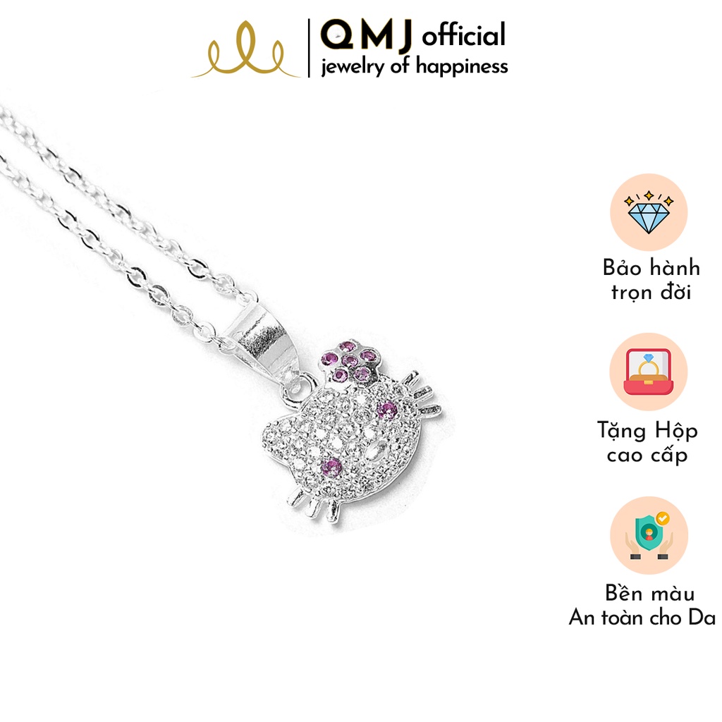 QMJ Dây chuyền bạc 925 cao cấp Mèo Hello Kitty siêu dễ thương, thích hợp với các bé thích sự độc và lạ trang sức thời trang nữ đẹp - QDL1633