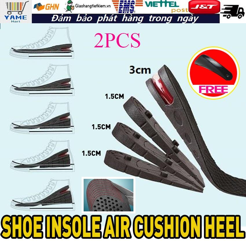 【Có hàng sẵn】2Pcs 3-7.5cm Bộ 4 Miếng Lót Giày Đệm Universal Khí Tăng Chiều Cao Thêm tùy chỉnh size Bộ 2 Miếng Lót Giày 4 Lớp, Tăng Chiều Cao 7.5cm Insole  loại cao cấp