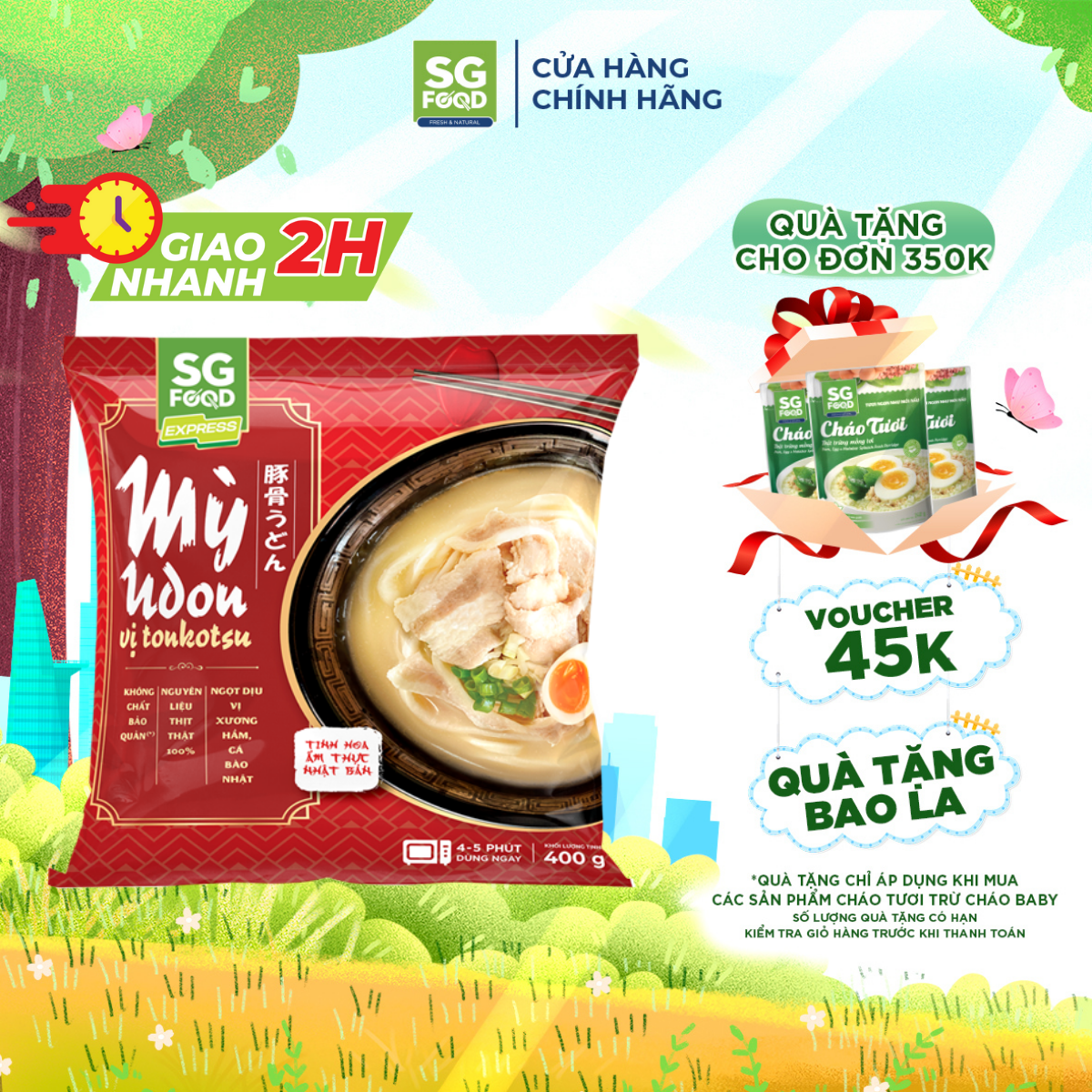 Mỳ udon vị tonkotsu sgf 400g