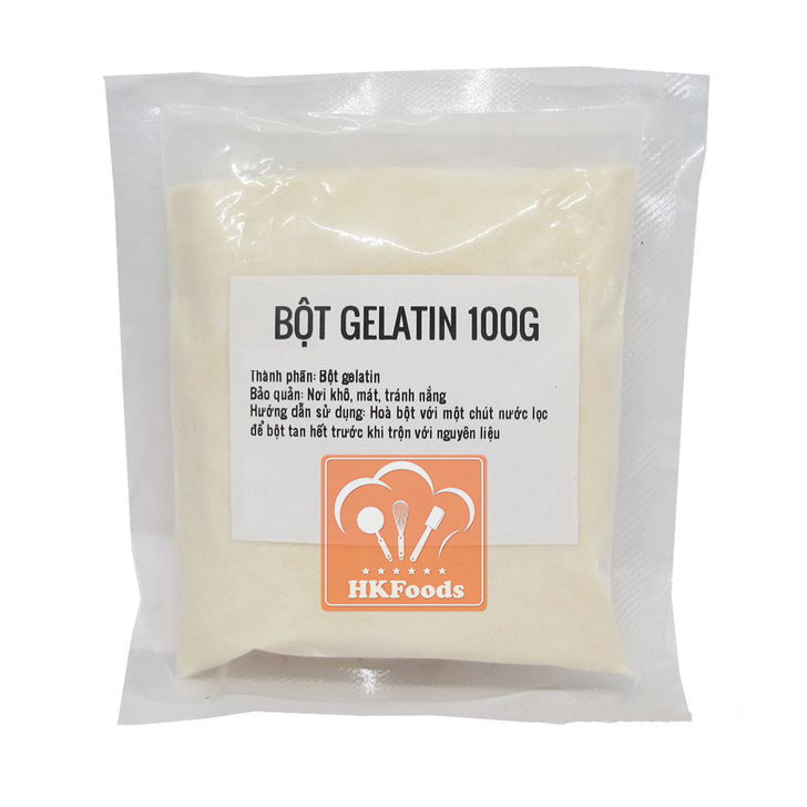 Bột Gelatine làm thạch, chè, kẹo 100g (phụ gia thực phẩm)
