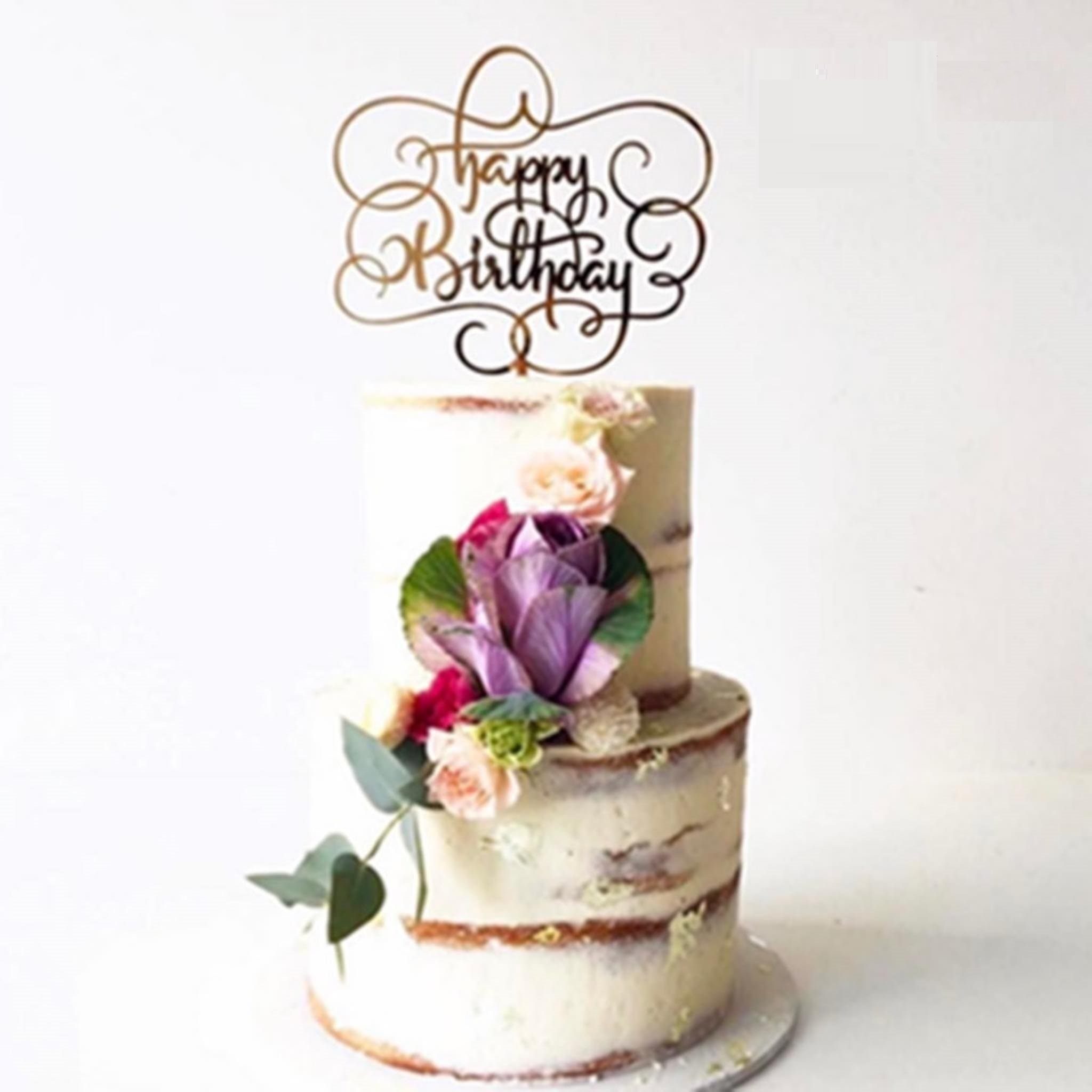 2 Chữ HBBD cắm bánh sinh nhật độc đáo, topper cắm bánh kem