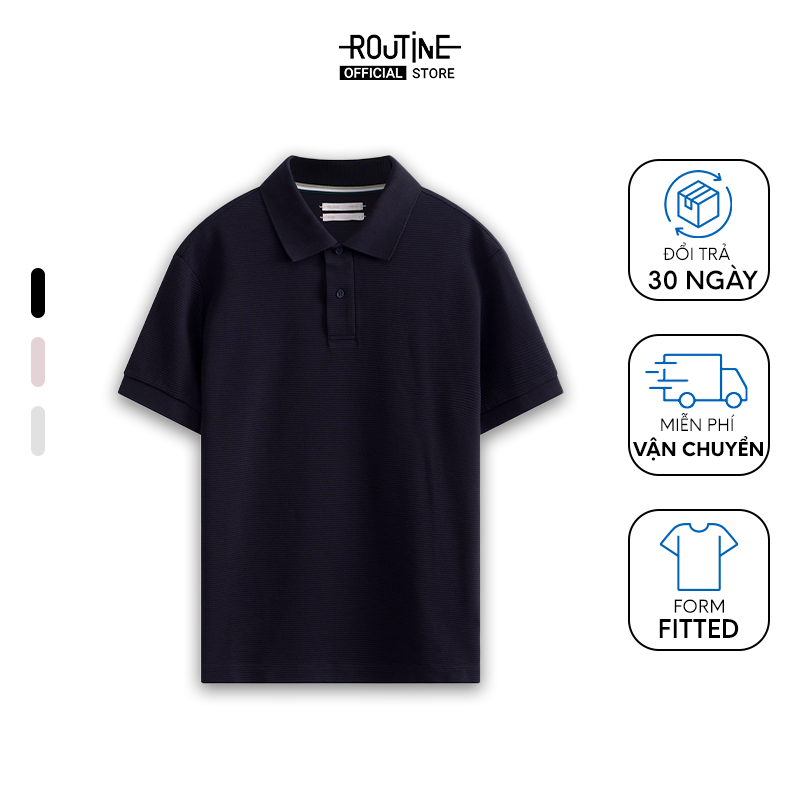 Áo Polo Nam Premium Tay Ngắn Sọc Gân Form Fitted - Routine 10S24POL001P