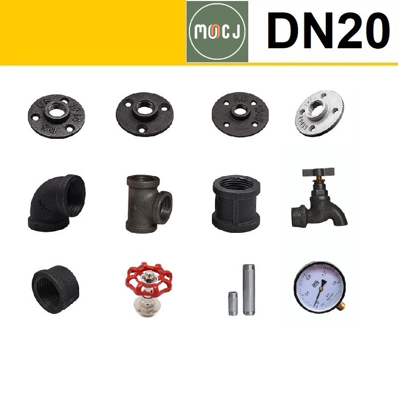 Linh kiện lắp ghép ống sắt dn20 - phi 27