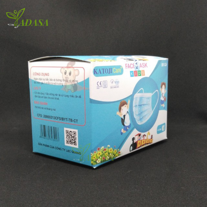 Khẩu trang trẻ em 4 lớp y tế kháng khuẩn hộp 50 cái, nhiều màu sắc lựa chọn