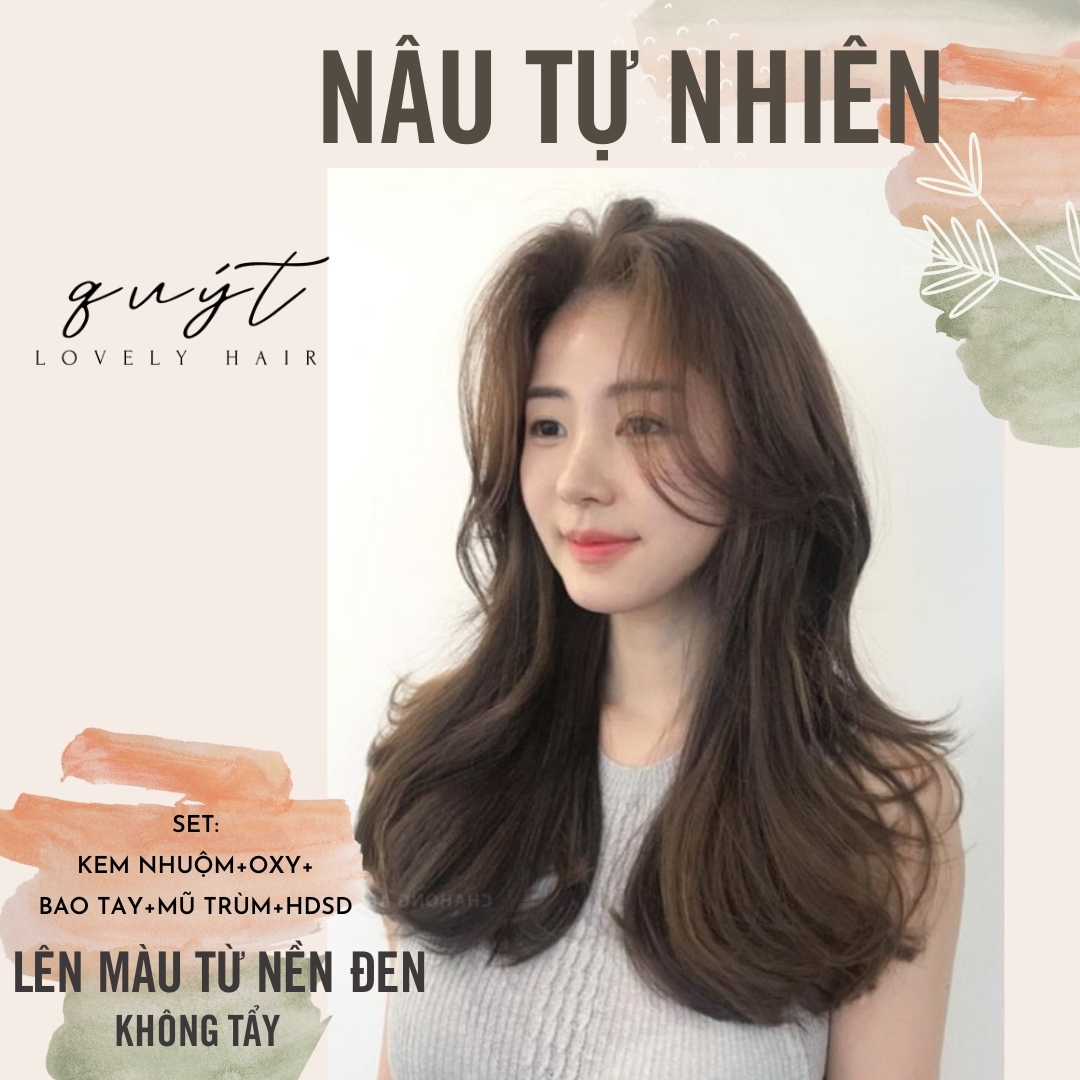 Thuốc nhuộm tóc NÂU TỰ NHIÊN-TẶNG OXY- SIÊU MỀN MƯỢT
