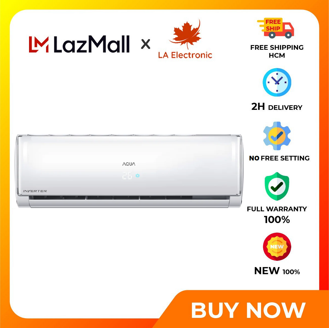 Máy lạnh aqua inverter 1.5 hp aqa-kcrv13th - miễn phí vận chuyển hcm