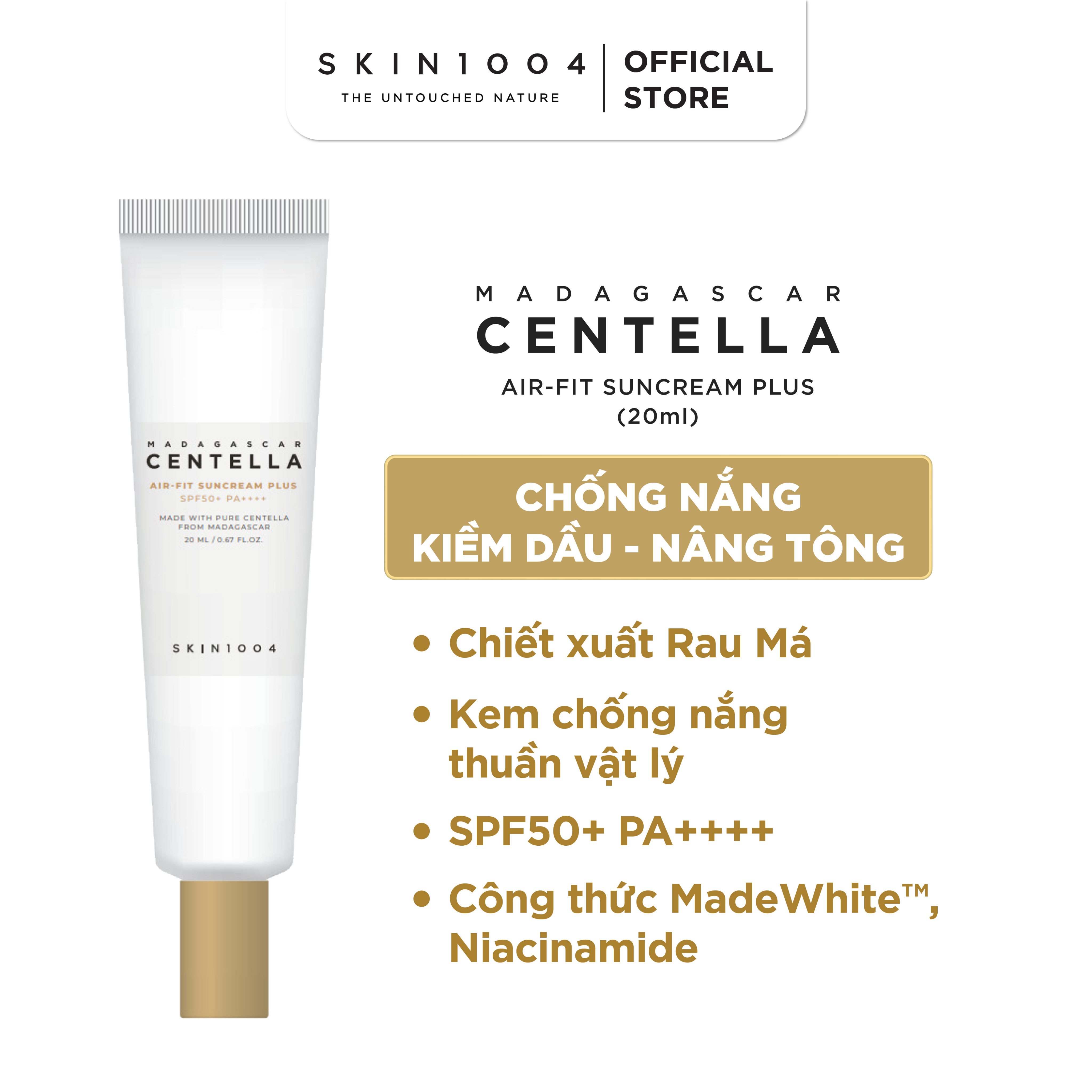 Kem chống nắng Skin1004 Madagascar Centella Air-Fit SunCream Plus 20ml hộp