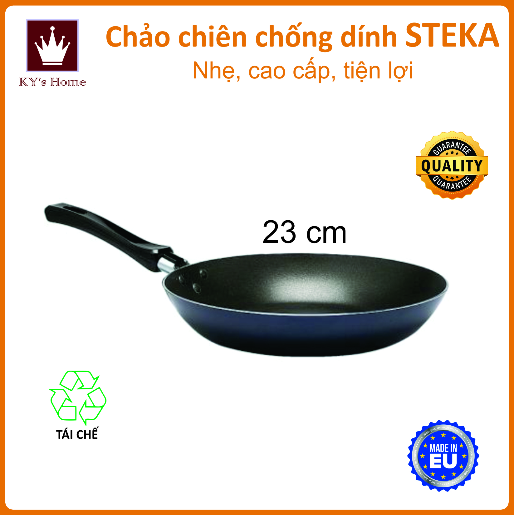 Chảo chiên rán chống dính cao cấp Ikea STEKA Chính Hãng 23 cm