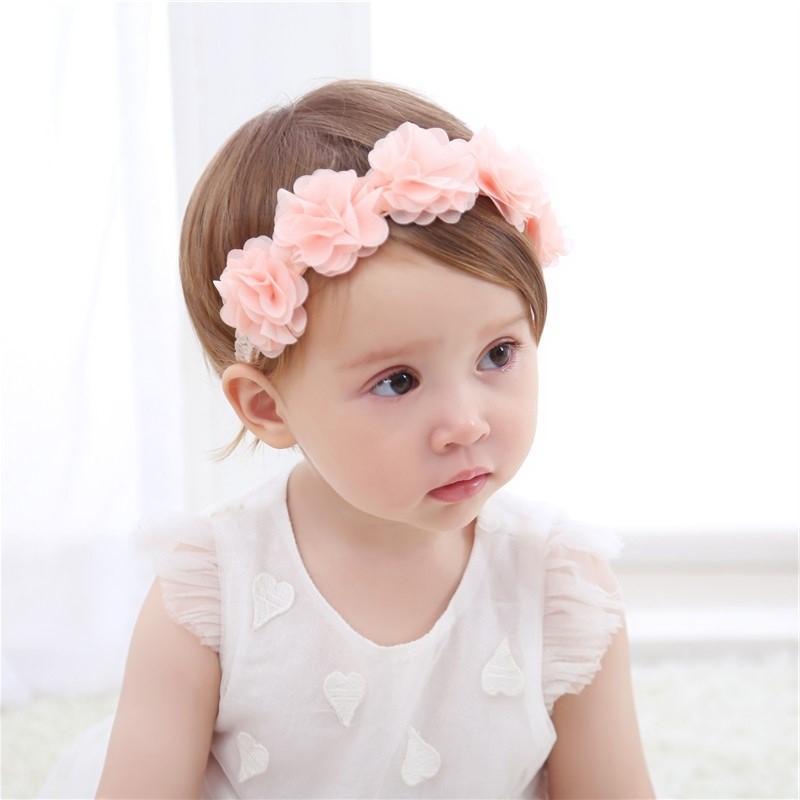 Băng đô 5 bông hoa vải vôn cho bé yêu