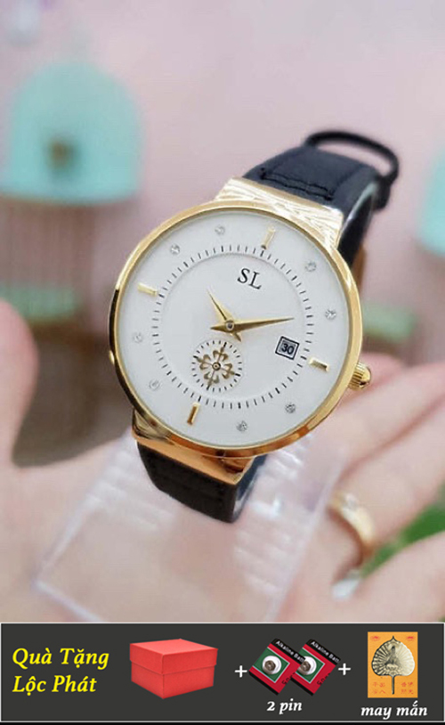 ĐỒNG HỒ NỮ THỜI TRANG SL HÀN DÂY DA LỘN CHẠY KIM RỐN MÁY NHẬT CÓ LỊCH BẢO HÀNH 1 NĂM KÍNH CHỐNG TRẦY, CHỐNG NƯỚC SIÊU BỀN TẶNG KÈM 2 PIN, LÁ BỒ ĐỀ TRỊ GIÁ 100K 2