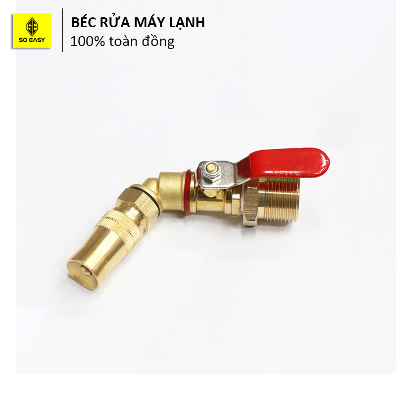 [HCM]Đầu béc rửa máy lạnh điều hòa dùng cho máy rửa xe chỉnh áp – có thể chỉnh tia nước – ren ngoài 22mm – béc rửa máy lạnh loại cong – đầu ngắn C0004-12