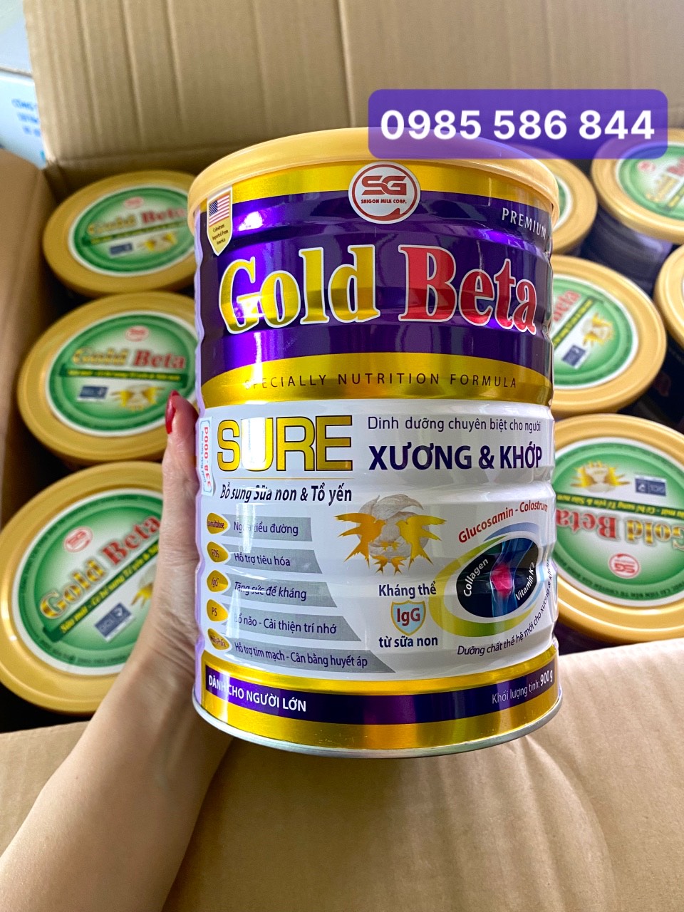 Sữa cho người già ĐẶC BIỆT CHO XƯƠNG KHỚP - Sữa Gold Beta Sure 900g - Sữa cho người già Ngăn ngừa Loãng Xương - Sữa người già - Sữa dành cho người già