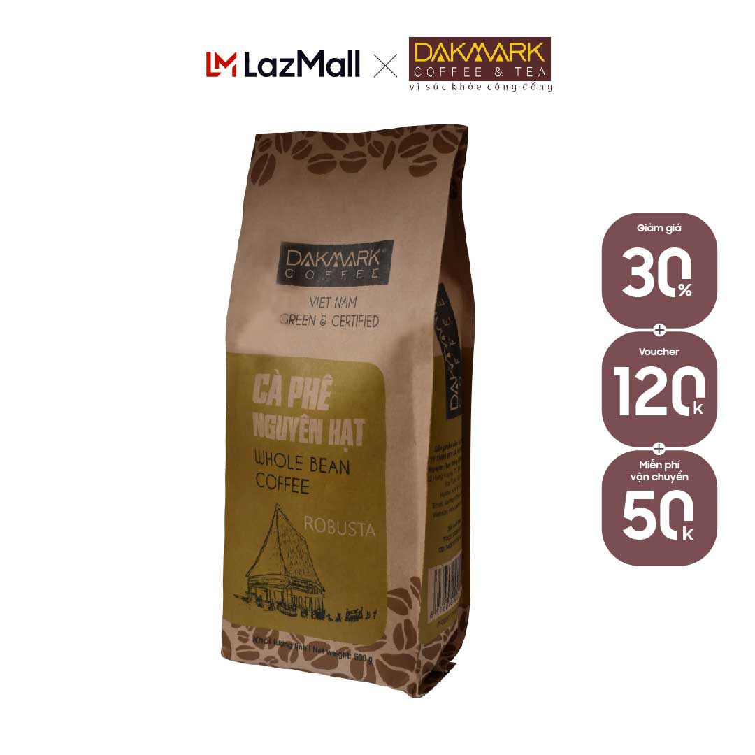 Cà phê Robusta nguyên hạt DakMark (500g)