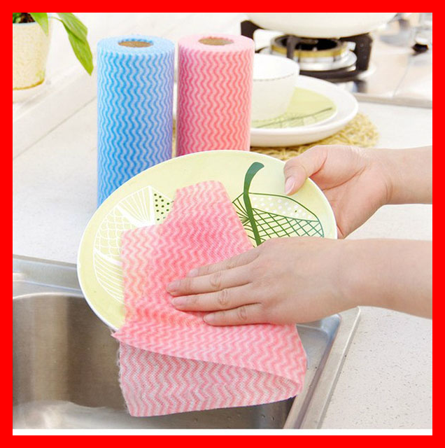 50 TỜ (1 Cuộn) Giấy vải lau đa năng siêu tiện tợi, lau bếp, lau bát đĩa,...