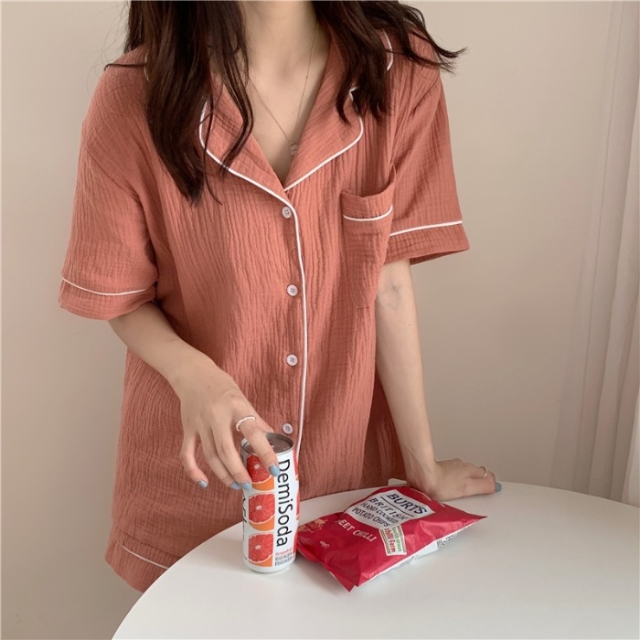 Bộ đồ ngủ mặc nhà cộc tay xốp nhún hot 2022