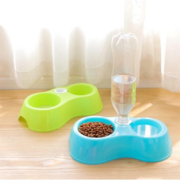 {HOT} Bát Nhựa Đôi Cấp Nước Tự Động Cho Chó Mèo Thú Cưng ( Không Kèm Bình )