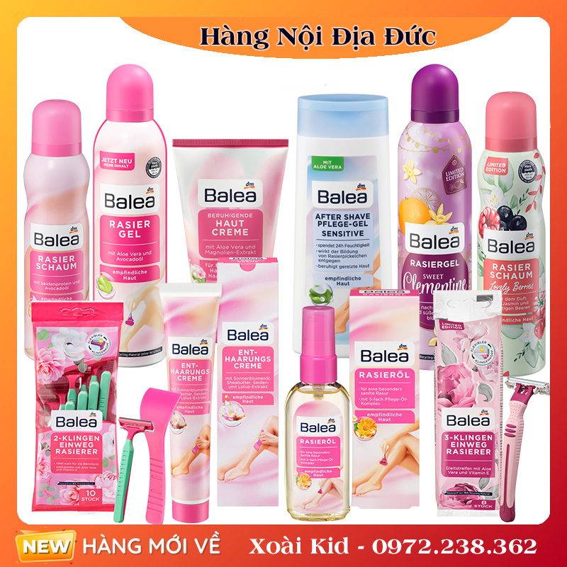 Bọt cạo lông Balea Đức toàn thân và bikini dành cho nữ 150ml- Nội địa Đức Đủ Bill