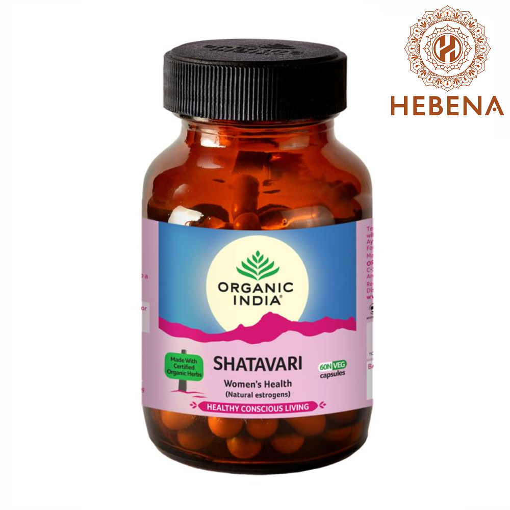 Viên uống cân bằng nội tiết Organic India Shatavari - hebenastore