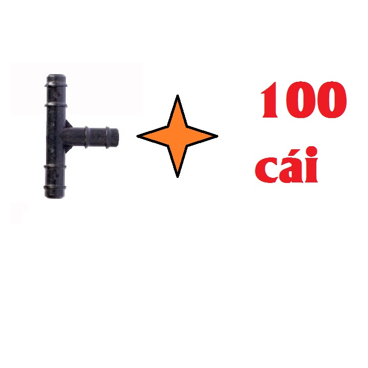 [HCM]100 nối chữ t 10ly nhựa cao cấp Agri Viet dùng nối trong tưới nhỏ giọt tưới phun sương tưới béc tưới dùng ống 10ly (đen)