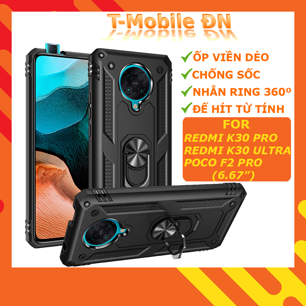 Ốp lưng Xiaomi Redmi K30 Pro Zoom K30 Ultra Poco F2 Pro chống sốc 2 lớp kèm nhẫn iring làm giá đỡ bảo vệ máy toàn diện chuẩn châu âu