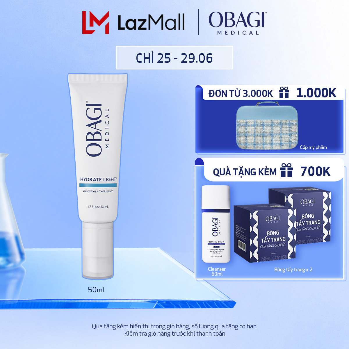 Kem Dưỡng Dạng Gel Mỏng Nhẹ Cấp Ẩm Lên Đến 24h Obagi Hydrate Light ™