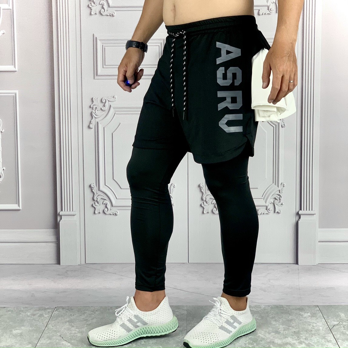 Quần Legging 2 lớp thể thao nam tập Gym ASRV - Hàng VNXK - Cường Thanos Sport thế giới đồ tập, quần áo thể thao tập gym