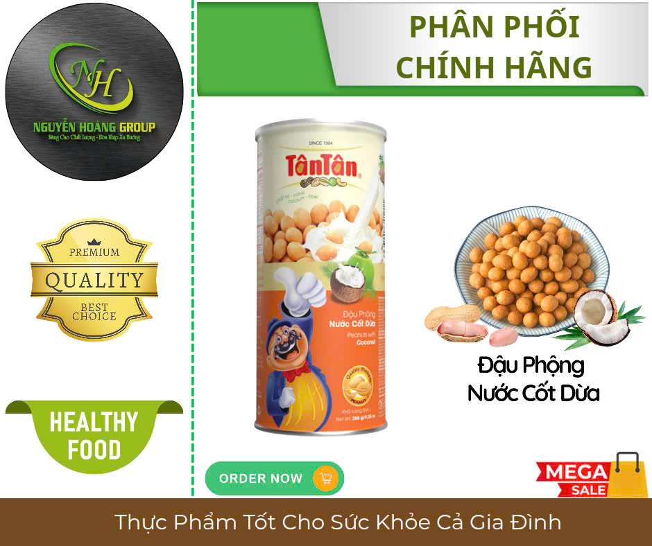 COMBO 2 LON - Đậu Phộng  Nước Cốt Dừa Lon 265 gr