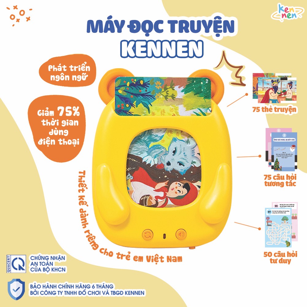Máy đọc truyện KENNEN, đồ chơi thẻ flashcard kể chuyện thông minh cho bé