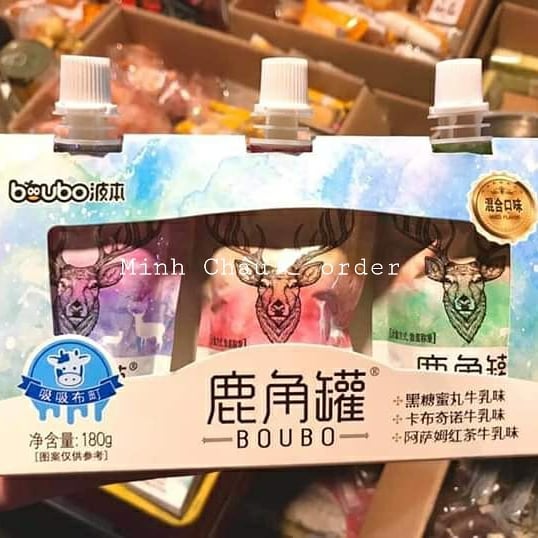 Lốc 3 gói thạch trà sữa The Al ley con Hươu