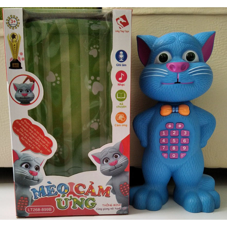 Mèo Tom kể chuyện cho bé - cao 20cm. Tặng kèm pin.