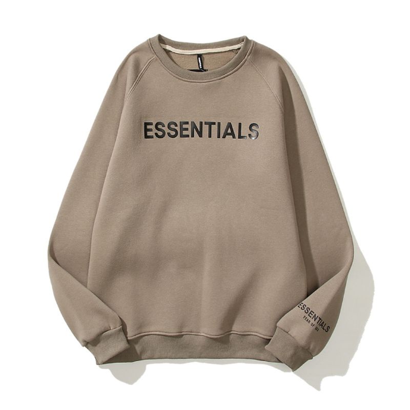 Áo Nỉ Sweter In Chữ Essentials Cổ Tròn Nam Nữ
