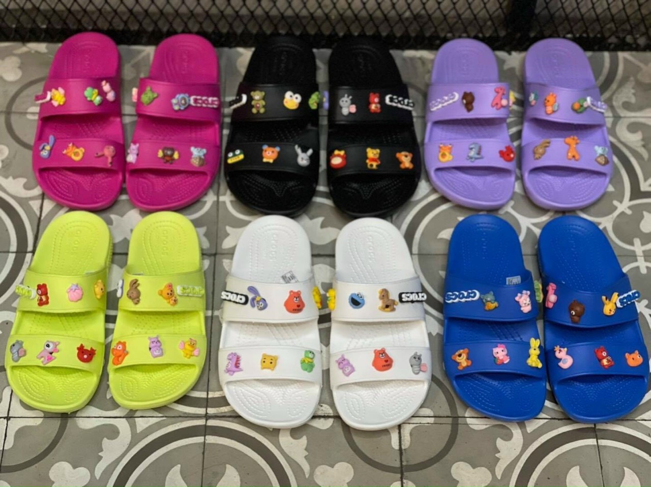 Dép lê crocs-classic 2 quai ngang cho cả nam và nữ