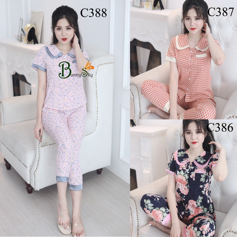 Đồ bộ mặc nhà nữ chất lụa hàn mềm mịn mát,quần áo fom dáng đẹp.