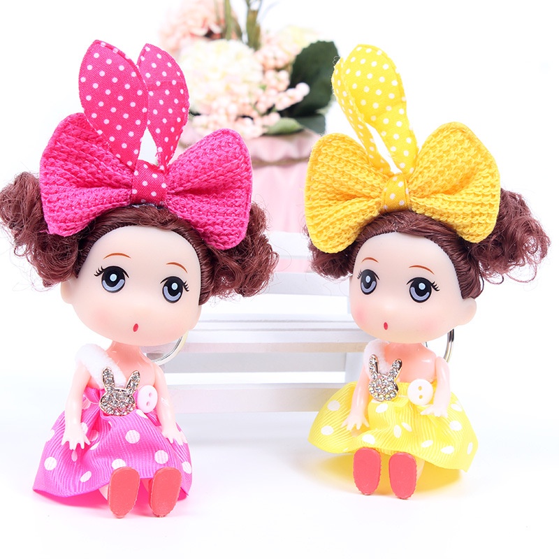 Đồ trang trí bánh kem bupbe chipi 12cm nơ to