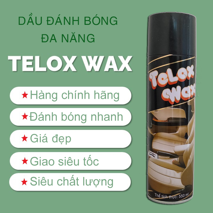 Xịt bóng nội thất đa năng telox wax 550ml dùng cho nội thất gia đình đồ da nhựa nội thất xe chống bạc màu bóng đẹp như mới bigboss