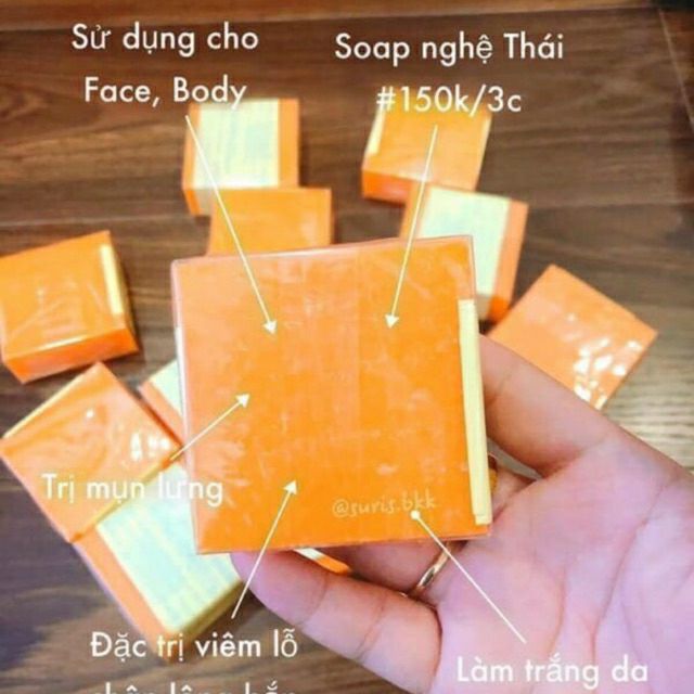 [ HOT ] Lố 12 Cục Xà Phòng Nghệ Cam Thái Lan