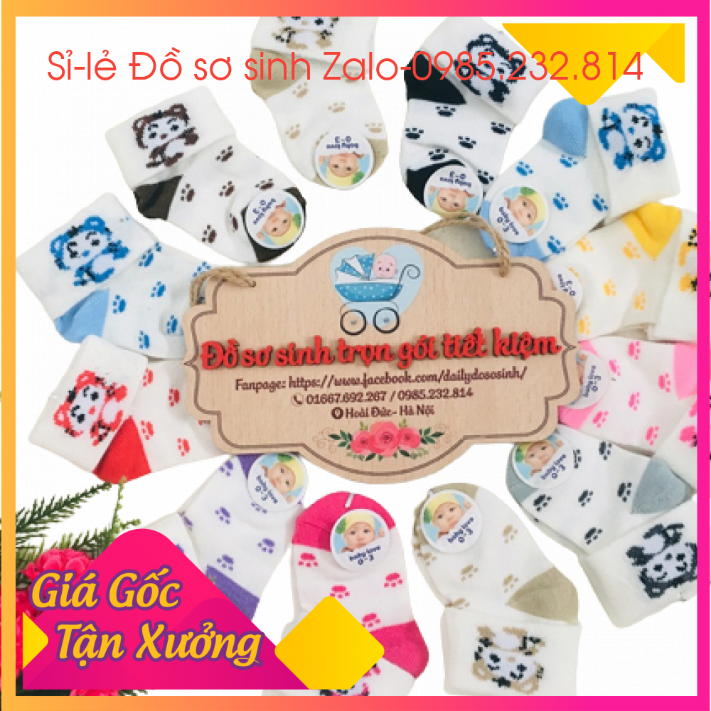 Set 2 đôi tất len cổ cao cho bé sơ sinh- 6 tháng tuổi